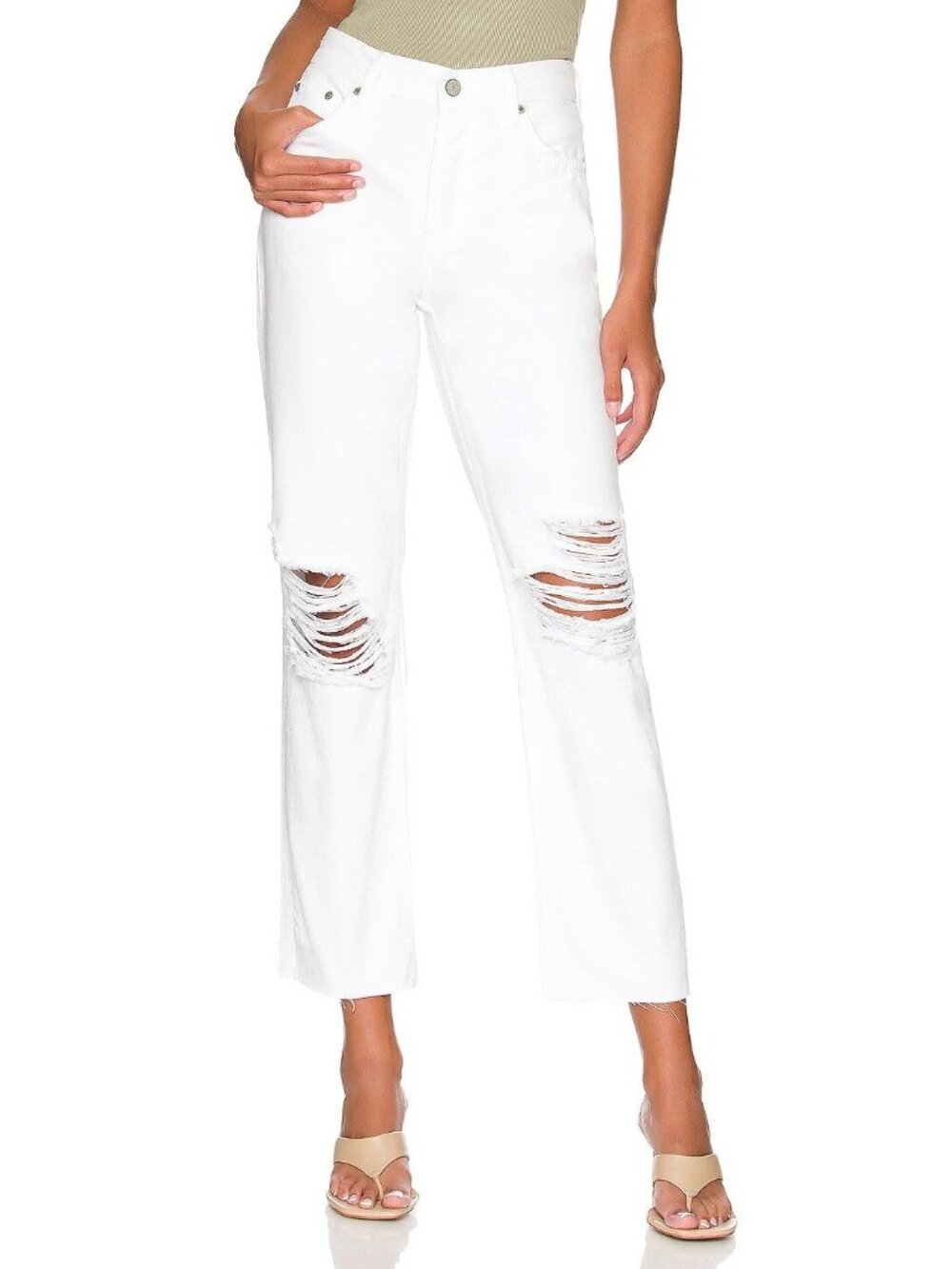 Rails Atwater Slouchy Straight Jean White Women Size 25 New With Tag